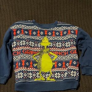 Dr. Seuss Grinch Kids Sweatshirt- Blue and Red